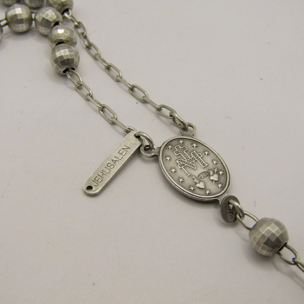 925 Sterling Silver Rosary Necklace View 3